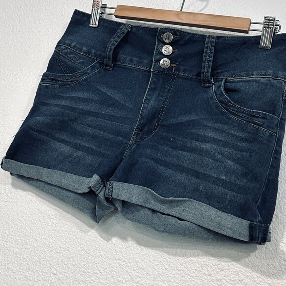 Always Friday Blue Jean Shorts Comfort Waist Cuffed Stretch W31xL3 JRs Size 13 - Picture 7 of 8